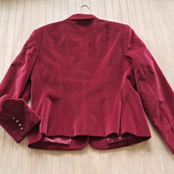 Talbots Classy Velvet Dressy Rich Textured  Structured Blazer Stylish Jacket - Picture 4 of 7